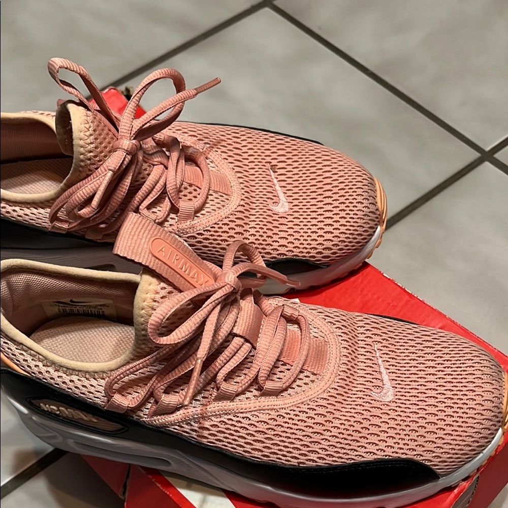 Nike Pink and Black Chunky Sneakers with Air Cushion